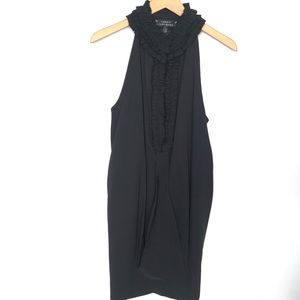 Robert Rodriguez Pleat Ruffle Black Dress 6